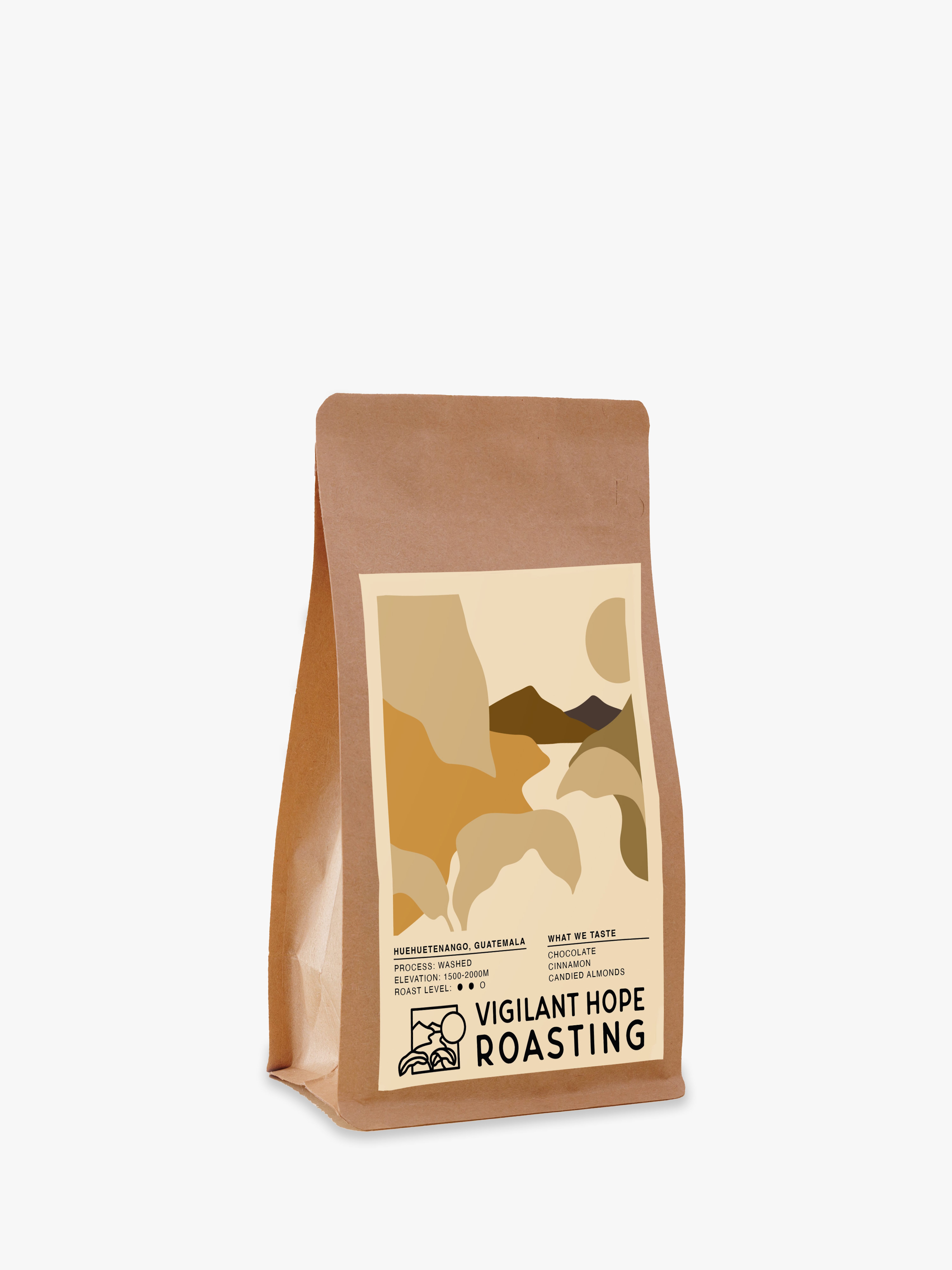 12 oz bag of Huehuetenango, Guatemala Medium roast coffee from Vigilant Hope Roasting